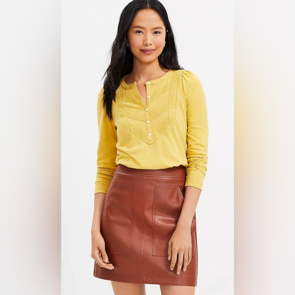 Loft faux leather skirt